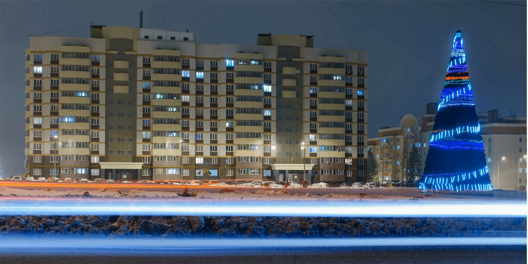 Построенные 10 этажные жилые дома с применением сборно-монолитного каркаса с пустотным настилом по ул. Б. Хмельницкого г. Чебоксары